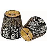 Chandelier Shades, Small Lamp Shade Clip on Bulb Set of 2 for Candelabra Bulbs, ALUCSET Barrel Me...