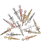 Wowagoga 100 Pieces Swords Charms for Jewelry Making Swords Bookmark Mini Swords Pendants Antique...