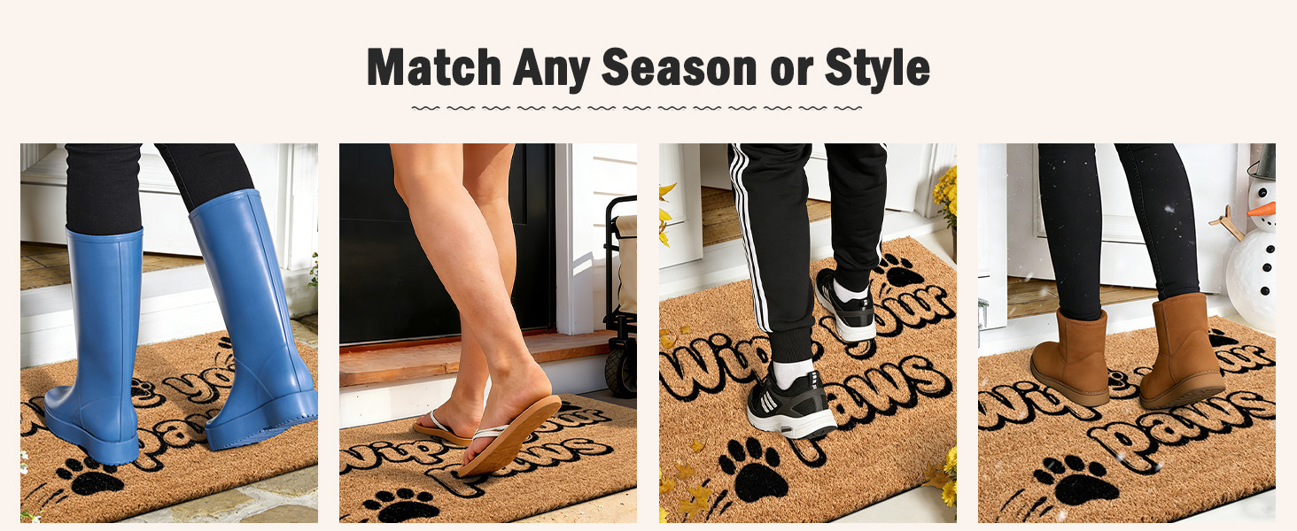 funny muddy coir welcome door mat natural fiber eco-friendly outdoor indoor outside doormat