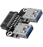 IYUANEPRO USB 3.0 19/20 Pin to Dual USB 3.0 Female Port Adapter – Vertical Internal Expansion for...