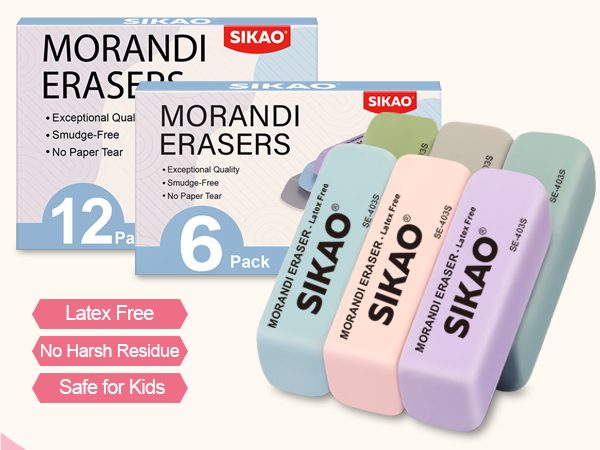 03 Sikao Pencil Erasers for Kids -403S MORANDI APPA+