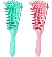 EKONAER 2 Pack Hair Detangling Brush for Easy Dtangler Curly Hair including Kinky Wavy Hair, Curl...