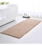 Ruggnovea Waffle Bath Mat Non Slip Washable 72x24, Super Absorbent Quick Dry Boho Bathroom Rugs w...