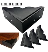 Sutfmwe Large Metal Corner Guards 3.7 x 3.7 x 1.5 Inch Set of 4, Decorative Black Corner Protecto...