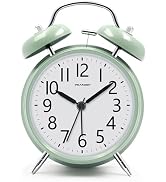 Peakeep Loud Battery Alarm Clock for Heavy Sleepers Adults Kids, Analog 4.5" Twin Bell Old School...