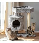 BEWISHOME Cat Tree with Scratching Post, Cat Tower for Indoor Cats | Cat Trees with Cat Bed for A...