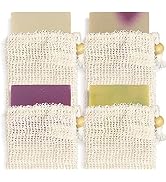 Age of Sage Natural Soap Bar w/Sisal Bag, 4pk Mixed Vegan Artisan Soap Set w/Essential Oil for Wo...