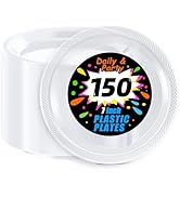 WELLIFE 7 Inch Clear Dessert Plates 150 Count, Clear Disposable Plastic Plates for Party Dessert ...