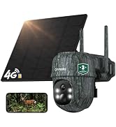 Cinnado 4G LTE Trail Camera, Solar Wireless Outdoor, Game Camera 2K No WiFi | Wireless Off-Grid C...