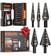 KSEIBI 598240 Industrial Grade Unibit 5-Pieces Step Drill Bits Set 3-Flat Shank, High-Speed Steel...