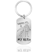 MUAMAX Dad Keychain Dad Gifts From Son Daughter Daddy is My Hero Father's Day for Dad Valentine's...