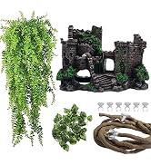 PINVNBY Resin Classical Castle Reptile Habitat Decorations Lizard Hideouts Cave Terrarium Realist...