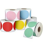 Anylabel 2" Color Circle Direct Thermal Labels, Self-Adhesive Round Direct Thermal Stickers, Mult...