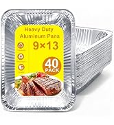Whaleme Aluminum Foil Pans 9x13 - Disposable Half Size Deep Steam Table Tin Foil Pans for Oven Ba...