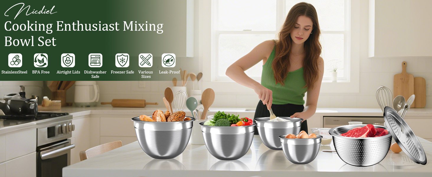 mixing bowls with lids set