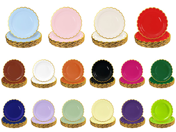 scalloped paper plates disposable dinner plates party plates birthday plates dessert plate gold foil