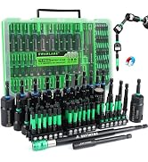 74-Piece Magnetic Nut Driver Set for Impact Drill Metric & SAE, Impact Socket Adapter, Power Bits...