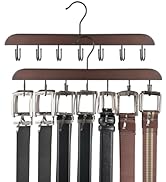 Mkono Belt Hanger Set of 2 Wooden Belts Tie Organizer for Closet Storage Accessories with 14 Hook...