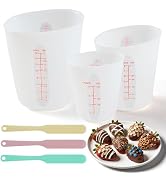 Food-Grade Silicone Measuring Cups with 3Pcs BPA Free Measuring Cups (1/2Cup/1Cup/2Cup) and 3Pcs ...