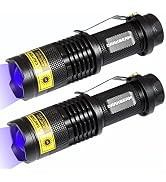 DARKBEAM UV 365nm Light Flashlight 2 Packs Wood's lamp Blacklight LED Portable Mini Handheld Torc...