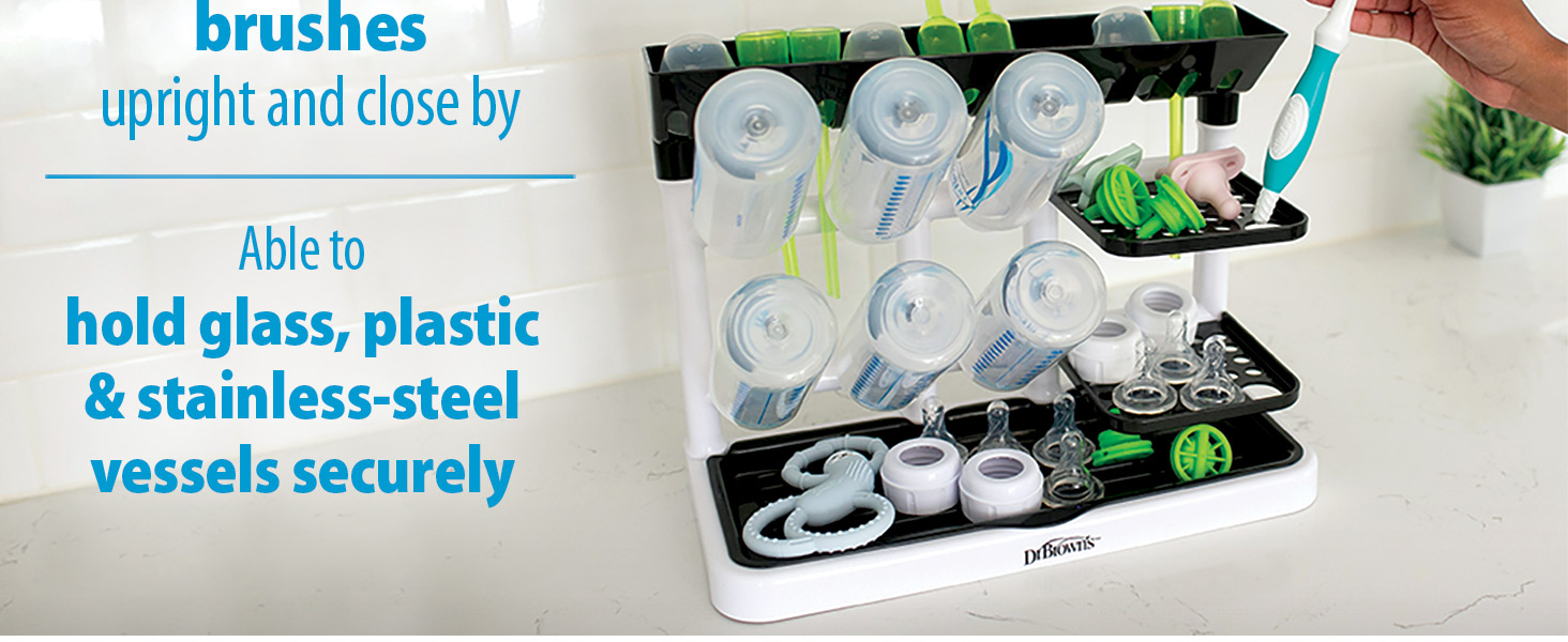 Able to hold glass, plastic & stainless-steel vessels securely