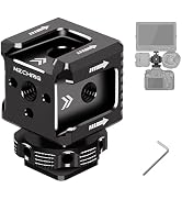 Mechrig Triple Cold Shoe Mount with 1/4" Thread, Aluminum Camera Hot Shoe Extension Bracket with ...