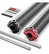 Garage Door Torsion Springs 2'' (Pair) with Non-Slip Winding Bars, Coated Torsion Springs with a ...