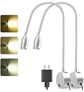 Wall Mounted LED Reading Light with 360° Flexible Gooseneck, Dimmable Bedside Reading Lights for ...