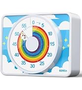 VOCOO Visual Timer for Kids - 60 Min Rainbow Countdown Clock for Classroom & ADHD
