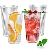 Buumin Set of 4 Plastic Drinking Glasses,20oz Reusable Plastic Tumblers,Unbreakable Acrylic Water...