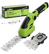 SOYUS Cordless Hedge Trimmer, 2 in 1 Electric Hedge Trimmers & Grass Shears, 7.2V Lightweight Shr...