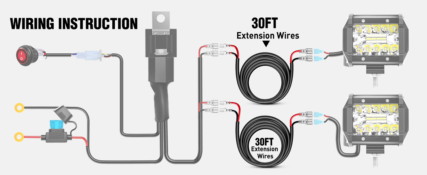 Nilight Oxygen Free Copper Wire Red Black Electrical Wire