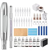 Charme Princesse Permanent Makeup Machine Tattoo Kit with Manual Pen Eyeliner Eyebrow Ruler Pract...