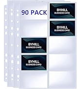 BYSTER 90 Pack 1800 Pockets Business Card Sleeves Binder Sheets, Ultra-Clear Business Card Pages ...