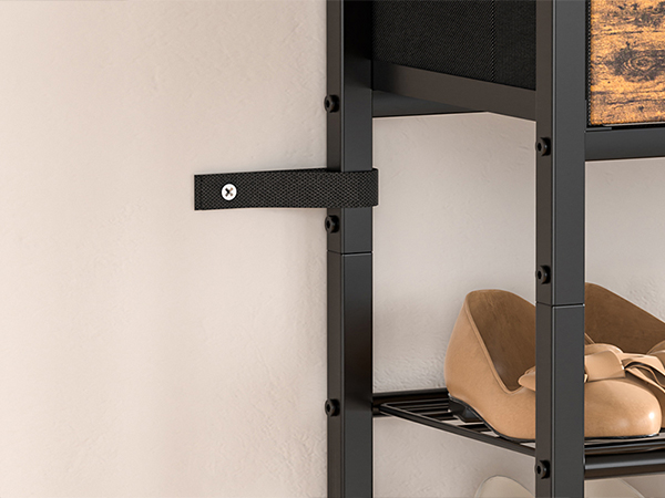 5 Tier Shoe Rack for Entryway, Shoe Storage Organizer with 2 Drawers, Metal Shoe Shelf