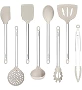 Vayvnt Kitchen Utensil Set, Silicone Utensils Dishwasher Safe, 8PCS, Khaki | Cooking Utensils Set...