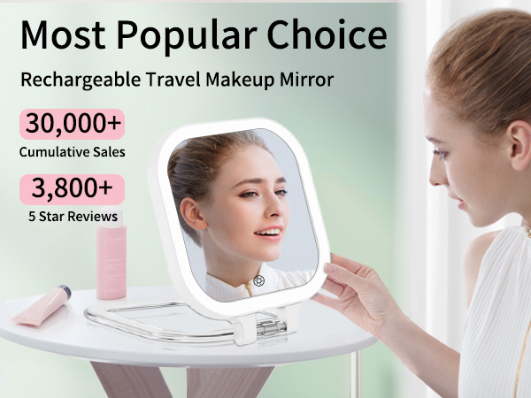 travel makeup mirror with light