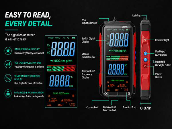 2026 Upgraded FS899L Digital Multimeter