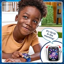 Kid shakes DX4 and listens to it say It’s 10:10 in the morning!