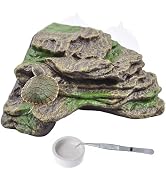 PINVNBY Resin Turtle Basking Platform with 2 Pcs Suction Cups,Floating Dock for Turtles,Tortoise ...