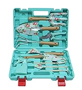 WANCHI 10 Piece Heavy Duty Floral Garden Tool Set Garden Gifts for Women Men Birthday Rust-Proof ...