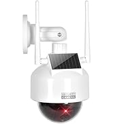 BNT Solar Fake Camera Security Outdoor, Solar Dummy Powered Simulated Surveillance Cameras with 1...
