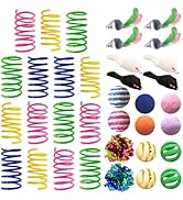 AGYM Cat Toys for Indoor Cats, 35 Packs Interactive Cat Toys Set with Colorful Springs, Mouse Cat...