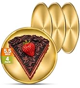 Offiper Stainless Steel Plates, 4 Pack 5.5 inch Mini Small 201 Metal Food Serving Plate Set, Reus...