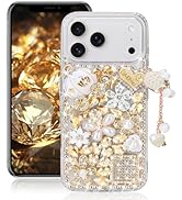 Guppy for iPhone 17 Pro Max Bling Glitter Case, 3D Luxury Diamond Rhinestone Gemstone 3D and Flow...