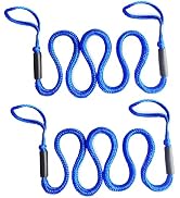 7FT Bungee Dock Lines for Boats – Extra-Long Elastic Mooring Rope with Loops – Quick & Easy Docki...