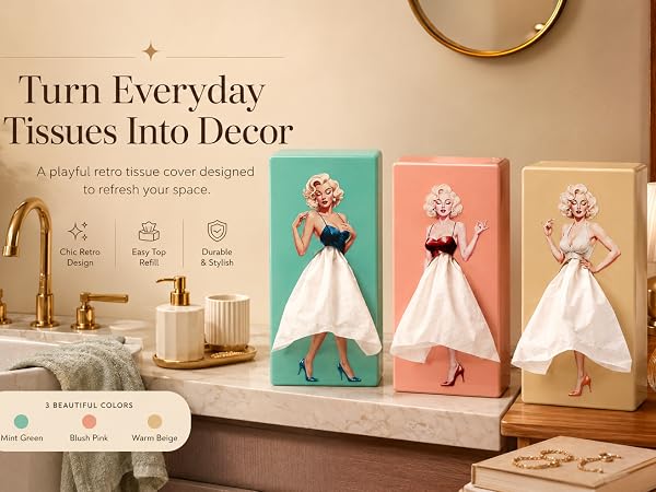 Lady Skirt Tissue Box Cover, Turn Every Tissues Into Decor
