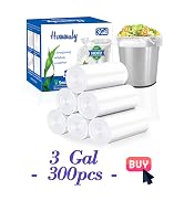 clear small 3 gallon trash bags, garbage bags, bathroom trash can bin liners, waste basket liner