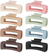 4.1 Inch Large Hair Claw Clips 8 Pcs Rectangle Big Clips for Thick Hair Nonslip Acrylic Banana Ja...