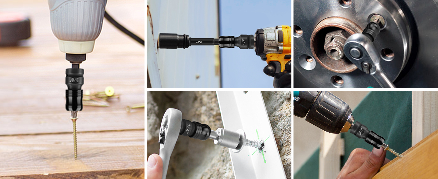 Compatible with electric drills, impact wrenches & ratchet tools.